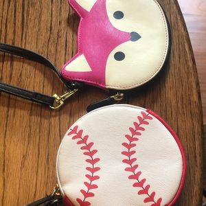 2 Betsy Johnson Wristlets , 1 Fox & 1 Baseball